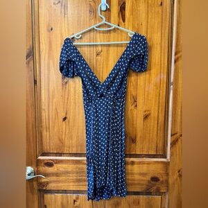 Kimchi Blue (Urban Outfitters) Navy Floral Midi Dress